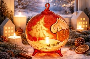 moderne julepynt lanterne i vindue